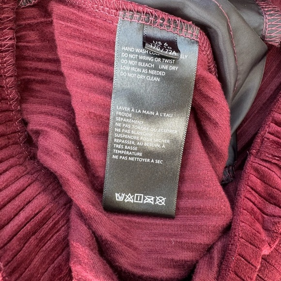 Urban Outfitters Womens Cassidy Burgundy Ribbed Velvet Kick Flare Pants Size 6 - Picture 10 of 11